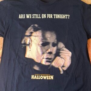 💵NWT Halloween Michael Myers Are We Still On For Tonight T-Shirt Size Medium